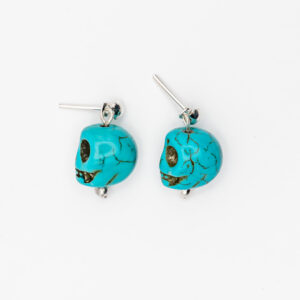 Aretes calavera turquesa