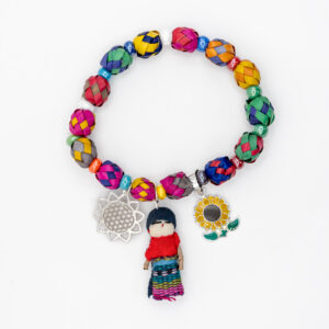 Pulsera tejida muñeca girasoles