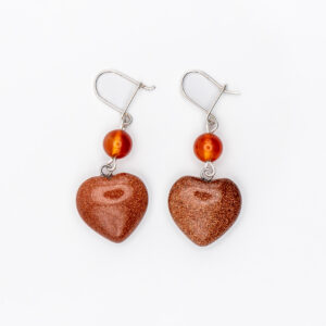 Aretes corazón cobrizo