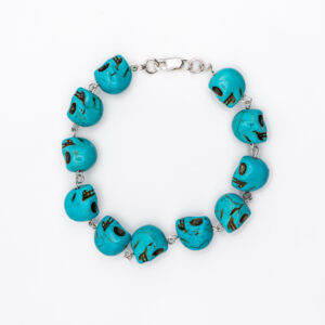 Pulsera calavera azul turquesa