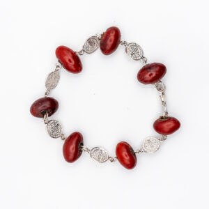 Pulsera San Benito piedras rojas