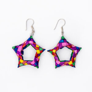 Aretes estrella tejidos a mano