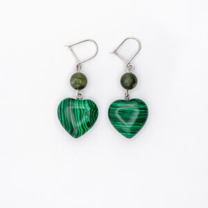 Aretes Corazón de Malakita