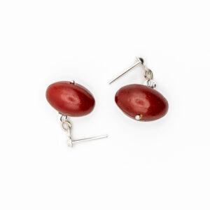 Aretes ovoide color vino